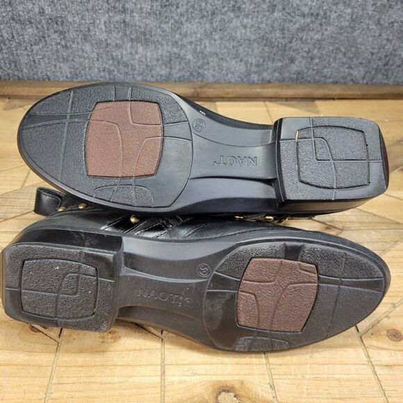 Naot Taku Ankle Boots Women's 8 - 8.5 Black Leather Comfort Studded Buckle Strap - Picture 7 of 9